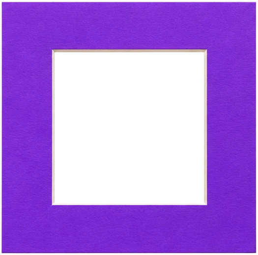 A violet paper mat-board frame, square